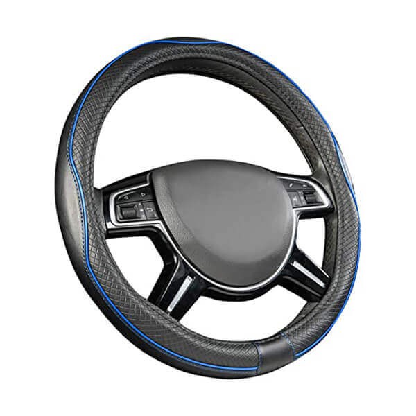 Basics Leatherette Steering Wheel Cover, 12″