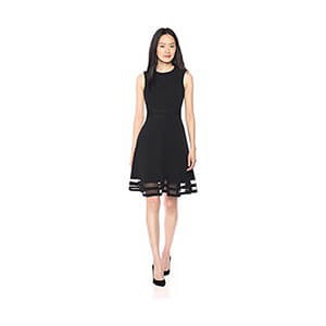 Calvin Klein Women's Sleeveless Round Neck Fit and Flare Dress