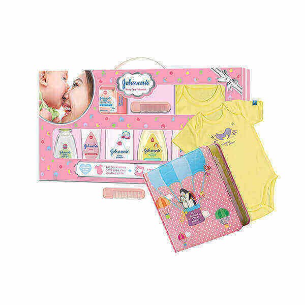 Johnson's Baby Care Collection Baby Gift Set with Organic Cotton Baby Dress