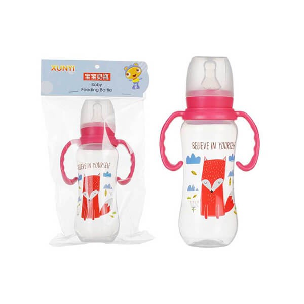 Anti-Colic BPA Free Natural PP Milk Feeding Bottle Wide Mouth Water Bottle Handle Cup Cover Baby Bottle